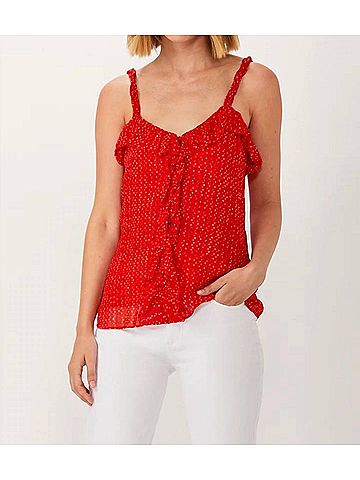 Ecru Scarlet Top in Red (view 2)