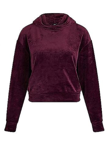 Juicy Couture Velour Cropped Pullover Top in Purple (view 1)