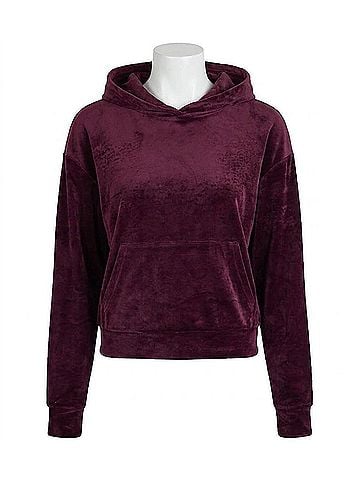 Juicy Couture Velour Cropped Pullover Top in Purple (view 2)