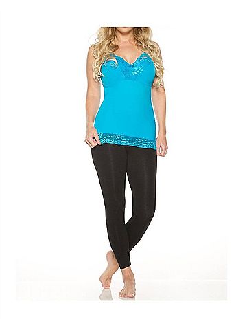 Rhonda Shear Pin-Up Girl Lace Camisole in Turquoise (view 2)
