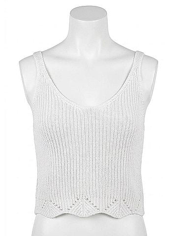 Glam Cutesie Hemmed Tank in White (view 1)