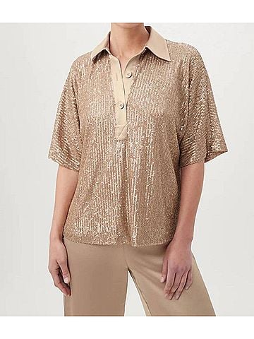 Trina Turk Aika Top in Gold (view 2)