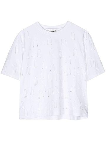 Jonathan Simkhai Amaru Embellished Tee in White (view 1)