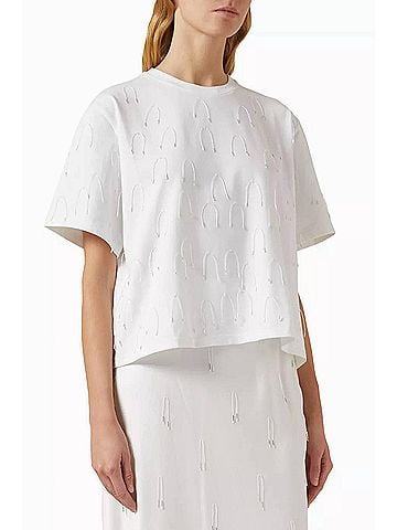 Jonathan Simkhai Amaru Embellished Tee in White (view 2)