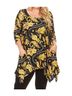 White Mark Black Plus Size Alegra Tunic Top in Black/Gold Size 3X - photo 2