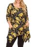 White Mark Black Plus Size Alegra Tunic Top in Black/Gold Size 3X - photo 5