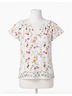Ecru White Loren Flutter Sleeve Top in Bloom Size S - photo 1