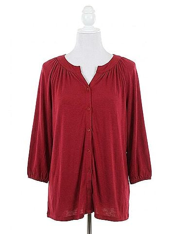 Kensie Christmas Top in Burgundy (view 1)