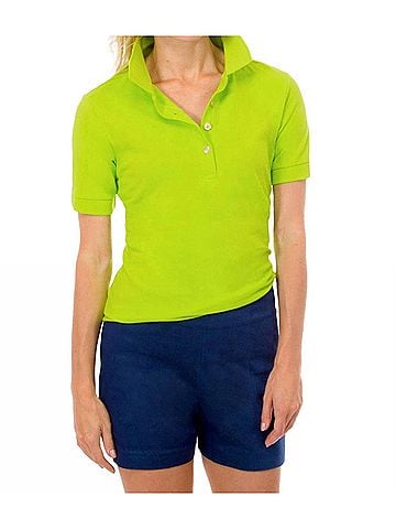 Gretchen Scott Designs Gripe Less Short Sleeve Polo Shirt in Lime Green (view 2)