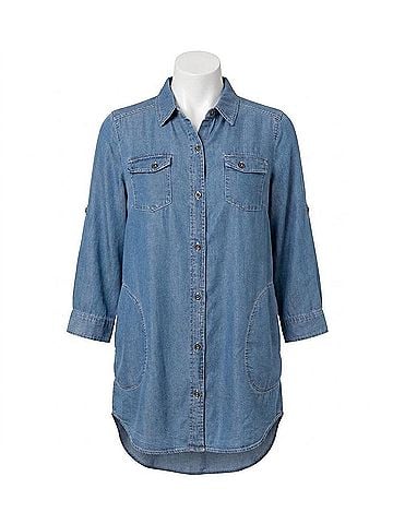 Stella Carakasi Classic Tencil Tunic in Medium Wash (view 1)
