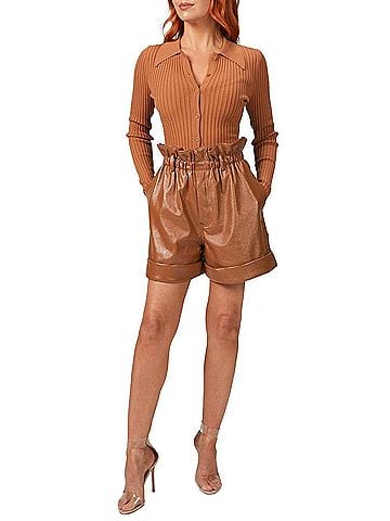 Ronny Kobo Cyndie Bodysuit in Cognac (view 2)