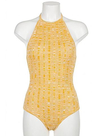 Ronny Kobo Kassidy Knit Bodysuit in Canary Multi (view 1)