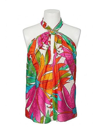 Ronny Kobo Omilia Floral Cutout Silk Jacquard Top in Jungle Floral (view 1)