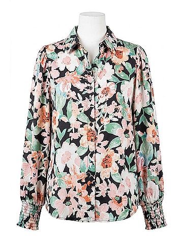 First Love In Full Bloom Blouse in Green Multi (view 1)
