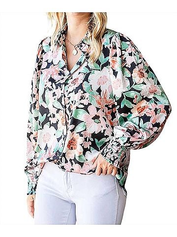 First Love In Full Bloom Blouse in Green Multi (view 2)