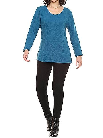 Parsley & Sage Wanda Long Sleeve Top in Indigo (view 2)