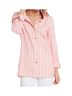 MULTIPLES Stripes White Wire Collar Stripe Blouse in White/Coral Size L - photo 2