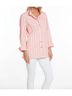 MULTIPLES Stripes White Wire Collar Stripe Blouse in White/Coral Size L - photo 3