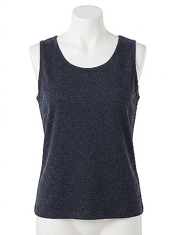 Angel Bra-Friendly Knit Tank in Denim (view 1)