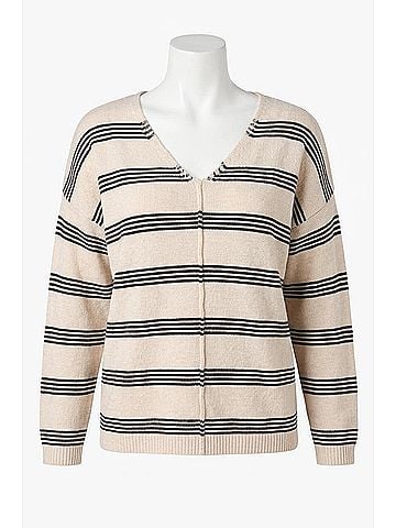 Sanctuary Easy V-Neck Sweater in Light Oat (view 1)