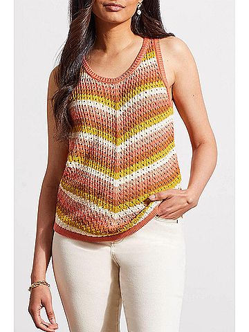 Tribal Crew Neck Racer Back Sweater in Cyder Multi (view 2)