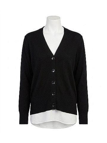 Karen Kane Layered Cardigan in Black (view 1)