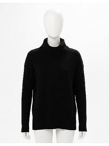 Renuar Knit Long Sleeve Sweater in Black (view 1)
