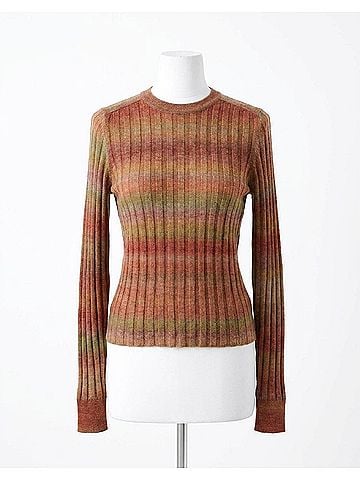 RE/DONE Poor Boy Rib Slim Pullover in Bayleaf Combo (view 1)