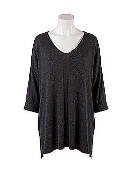 GiGi Moda Donna Knit V-Neck Sweater in Black (view 1)