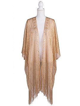GiGi Moda Spiaggia Open Front Kimono in Gold (view 1)