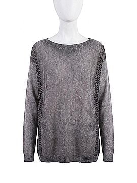 GiGi Moda Vena Scoop Neck Sweater in Gray (view 1)