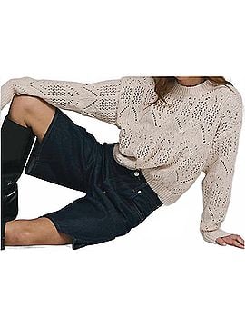 Autumn Cashmere Boxy Pointelle Crew Top in Ballet Slipper (view 2)