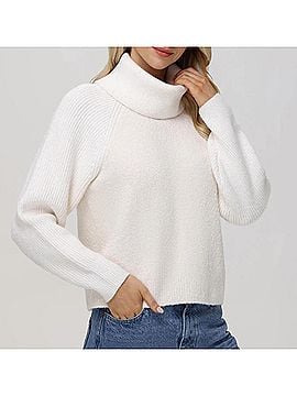 525 America Mckenzie Mixed Media Removeable Collar Sweater in Sea Salt (view 2)