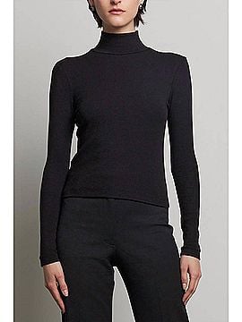 Velvet by Graham & Spencer Helms Turtleneck Top in Black (view 2)