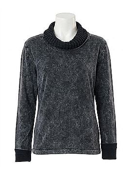Angel Apparel Cowl Neck Sweater in Charcoal (view 1)