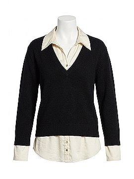 j. society Layered V-Neck Sweater in Black (view 1)