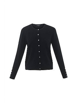 Marble Women's Basic Crewneck Cardigan in Black (view 1)