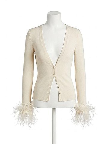 Ronny Kobo Aiden Knit Cardigan in Pearl (view 1)