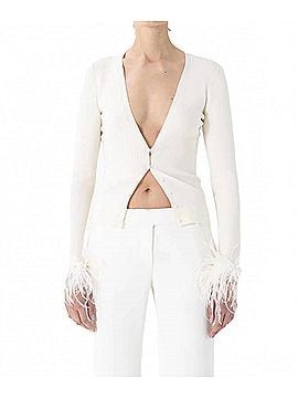 Ronny Kobo Aiden Knit Cardigan in Pearl (view 2)