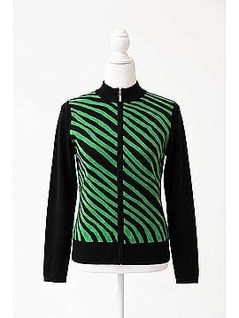 Marble Turtleneck Cardigan in Black/Green (view 1)