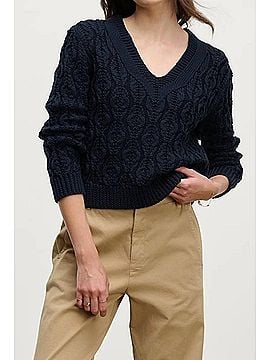 Velvet by Graham & Spencer Joyce Long Sleeve Sweater in Navy (view 2)