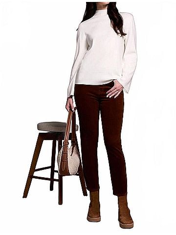 Tribal Long Sleeve Funnelneck Sweater in Cream (view 2)