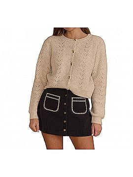 Rylee + Cru Cheyenne Raglan Sleeves Cardigan in Oatmeal (view 2)