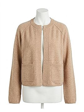 summum woman Lambswool Cardigan in Camel (view 1)