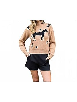 THML Starry Stallion Knit Sweater in Brown (view 2)