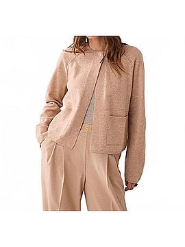summum woman Lambswool Cardigan in Camel (view 2)