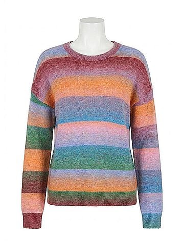 FDJ Spacedye Crewneck Sweater in Brixton Multi Stripe (view 1)