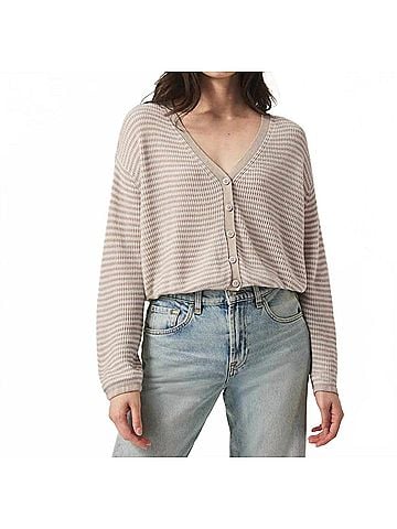 Splendid Bri Striped Cardigan in Fawn Stripe (view 2)