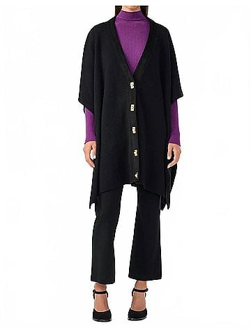 Trina Turk Sapphire Poncho in Black (view 2)