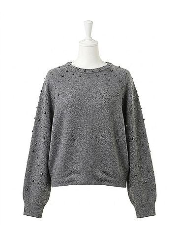 ESQUALO Suzette Ragland Sleeve Sweater in Dark Grey Melange (view 1)